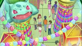 We see that bulbasaur is hanging around in the foreground and it kinda reminds me of james getting scammed by that fisherman. lol.