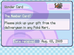 Pokémon Platinum - Member Card Event!