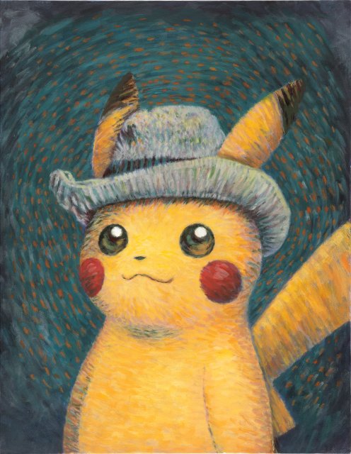 Pikachu inspired by Self-Portrait with Grey Felt Hat - Pokmon x Vincent Van Gogh Museum