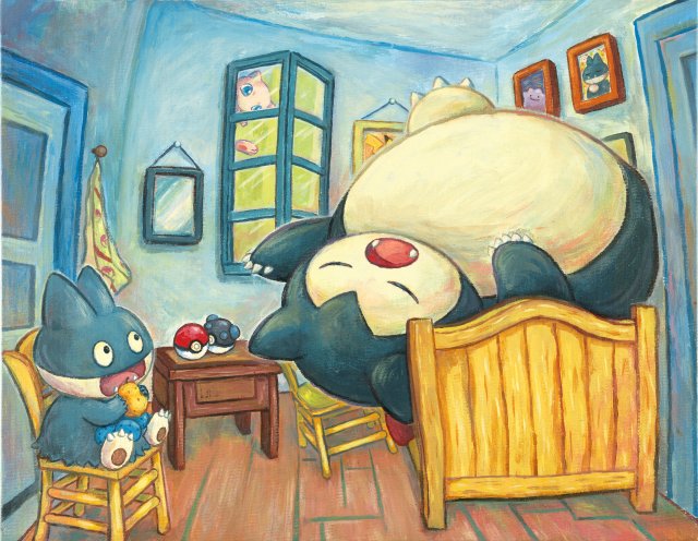 Munchlax & Snorlax inspired by The Bedroom - Pokmon x Vincent Van Gogh Museum