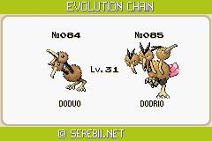 Pokemon Doduo Evolution Chart