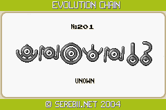 Unown Evolution Chart