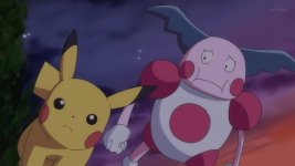◓ Anime Pokémon Journeys (Pokémon Jornadas) • Episódio 30: O Relutante  Pikachu, e o exaltado Mr. Mime