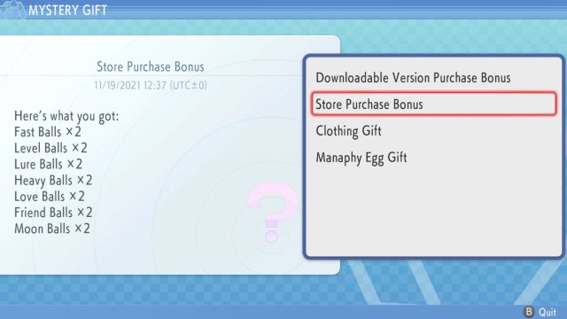 Mystery Gift codes for Pokémon Brilliant Diamond and Shining Pearl