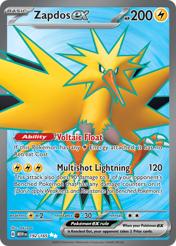Serebii Pok mon Card Database 151 192 Zapdos Ex