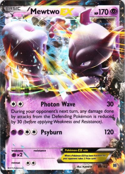 Pokemon X & Y BREAKthrough Single Card Holo Rare Mega Mewtwo-EX #64 