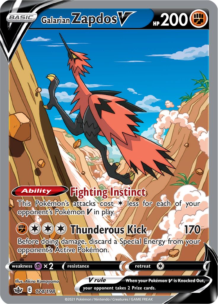 Pokémon Card Database - Chilling Reign - #174 Galarian Zapdos V