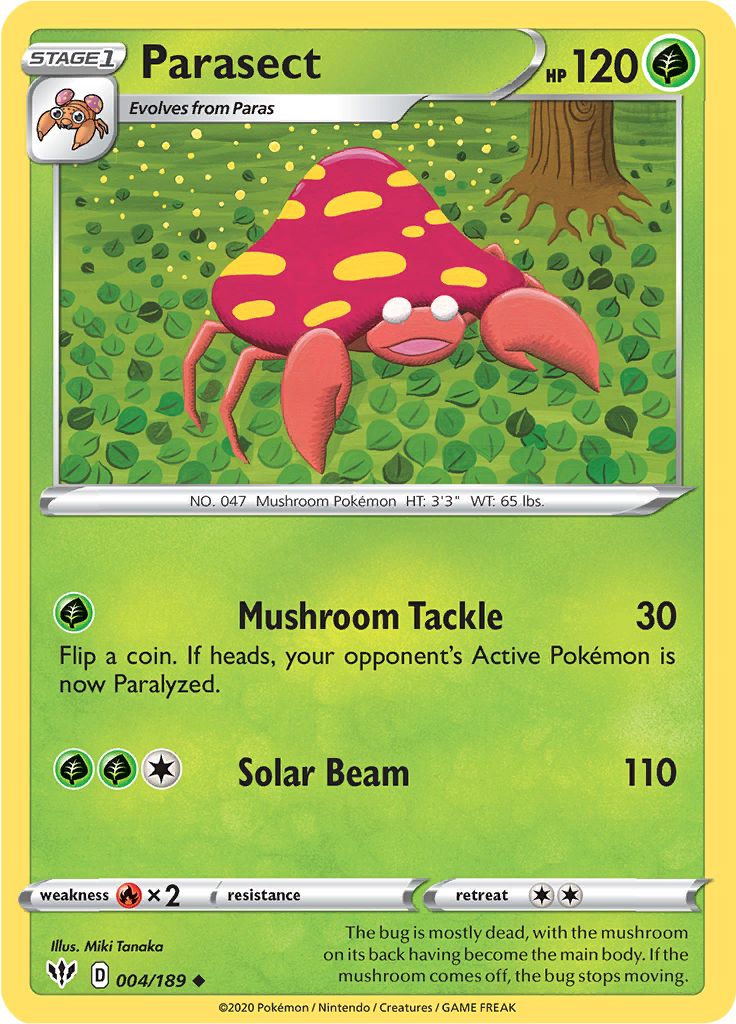 Serebii.net Pokémon Card Database - Darkness Ablaze - #4 Parasect