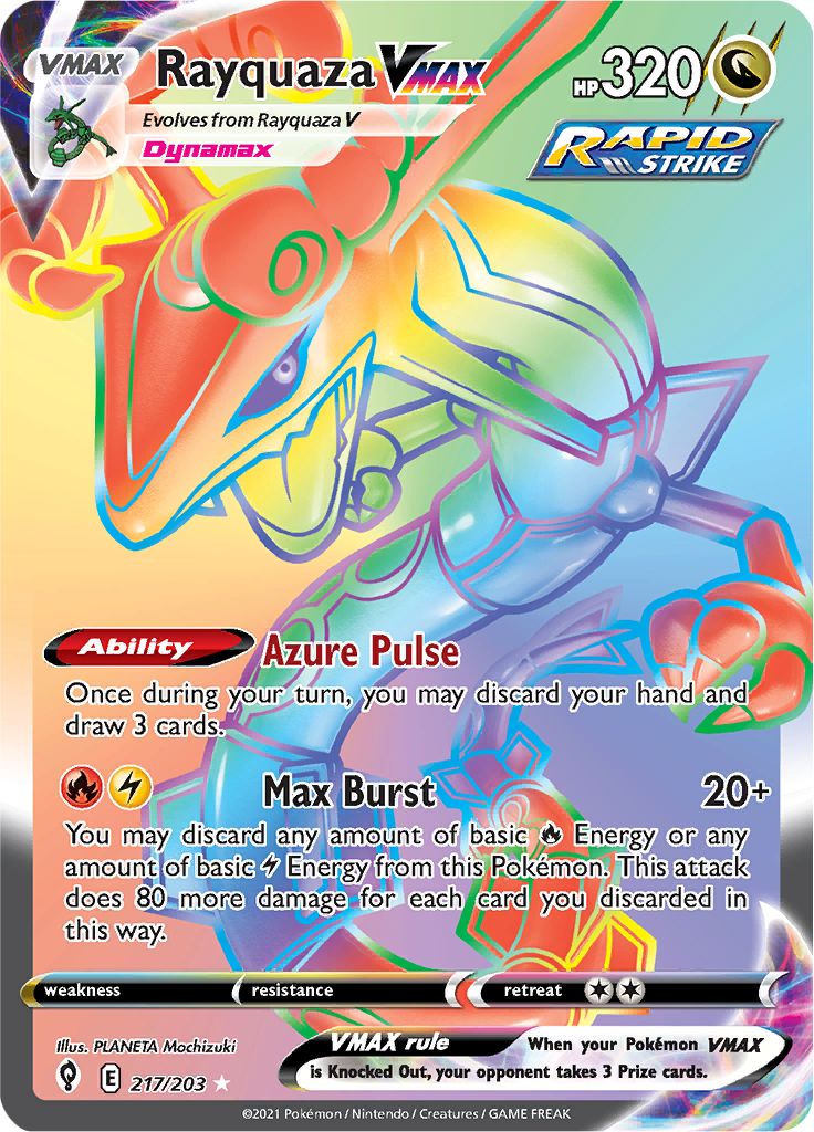 Serebii Pok mon Card Database Evolving Skies 217 Rayquaza VMAX