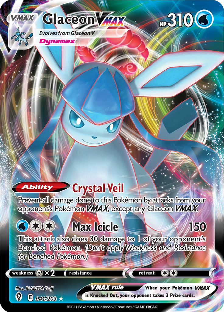 Pokémon Card Database - Evolving Skies - #41 Glaceon VMAX