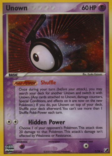 Pokemon Ex Unseen Forces Holo N° x/28 Unown X 