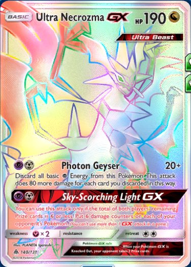 Pokémon Card Database - Forbidden Light - #140 Ultra Necrozma GX