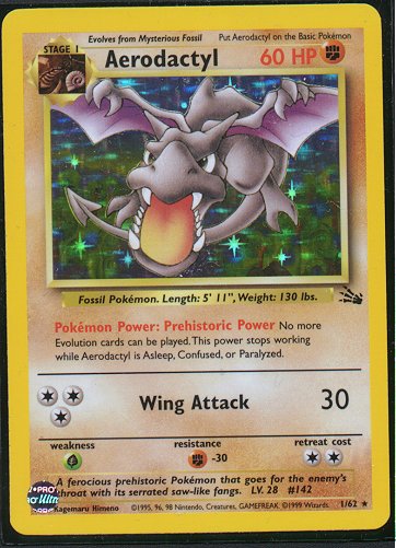 Aerodactyl and Old Amber Fossil from Pokemon Card 151