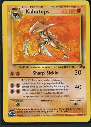  Pokémon Card Database - Fossil - #24 Kabutops