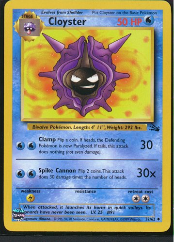 1st Edition Shellder And Cloyster Pokémon Card Evolution Set Near