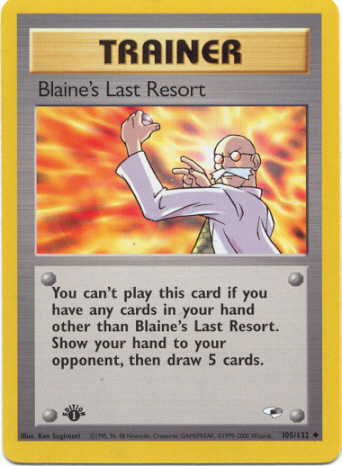 Serebii.net Pokémon Card Database - Gym Heroes - #105 Blaine's Last Resort