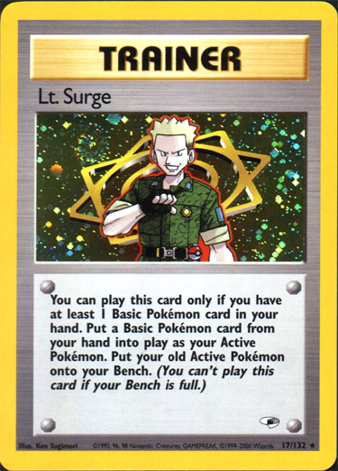 Serebii.net Pokémon Card Database - Gym Heroes - #17 Lt. Surge