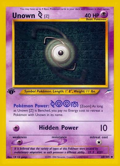 Pokemon Single Card Neo Revelation Unown B 39/64 NM/M Condition 
