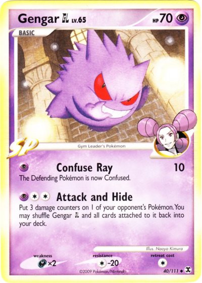 Gengar GL 40/111 NM Rising Rivals Pokemon Card Free Tracked Shipping Included!