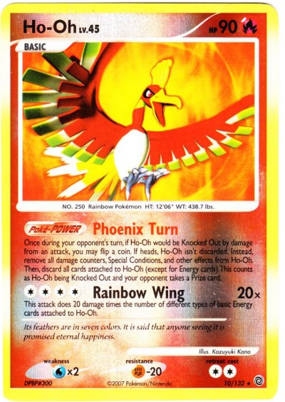 Card Ho-Oh 10/132 da coleção Secret Wonders