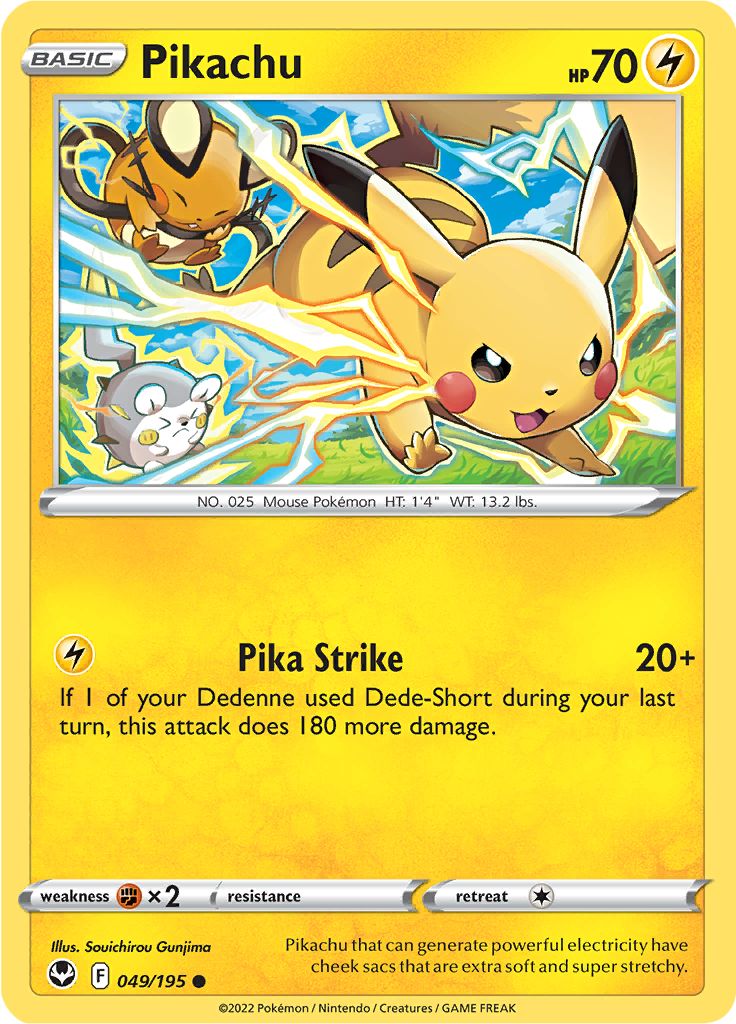 Serebii Pok mon Card Database Silver Tempest 49 Pikachu