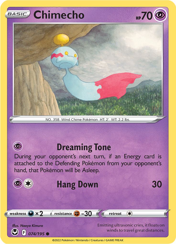 Serebii Pok mon Card Database Silver Tempest 74 Chimecho