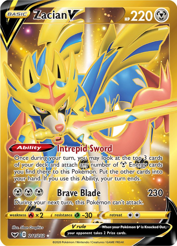 Pokémon TCG: Sword & Shield First info, Card Designs revealed, Zacian V &  Zamazenta V design full reveal, PokeGuardian