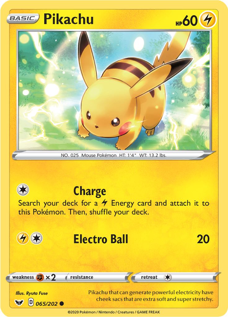 Serebii.net Pokémon Card Database - Sword Shield - #65 Pikachu