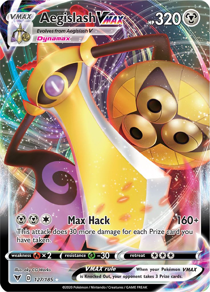 Serebii.net Pokémon Card Database - Vivid Voltage - #127 Aegislash VMAX