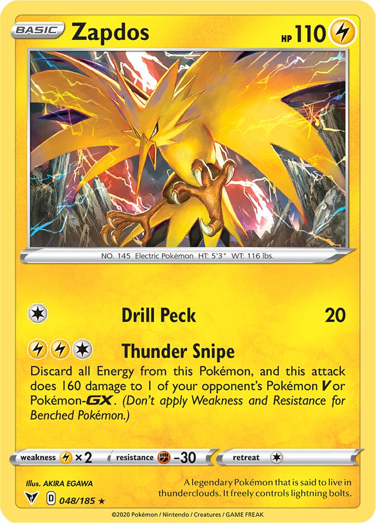 Pokémon Card Database - Chilling Reign - #174 Galarian Zapdos V