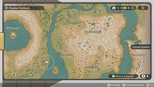 Pokémon Legends: Arceus - localizações de Unown