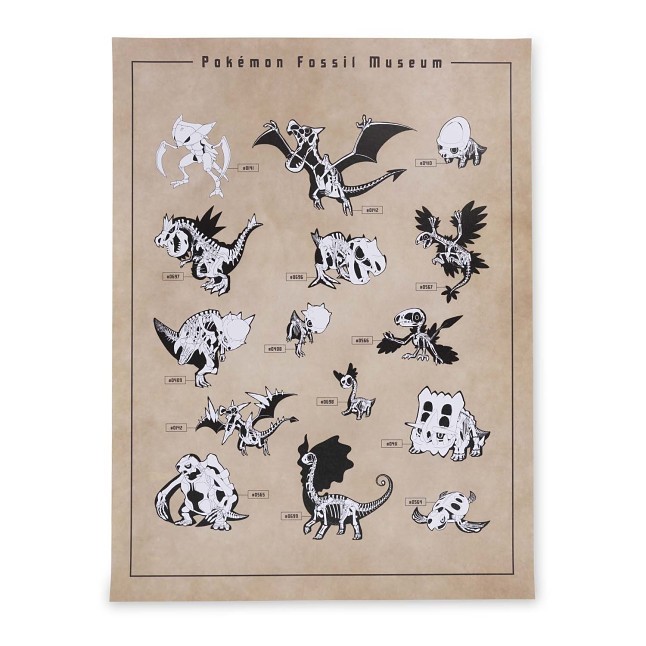Pokémon Fossil Museum Skeletons Poster Pokémon Fossil Museum Skeletons Poster