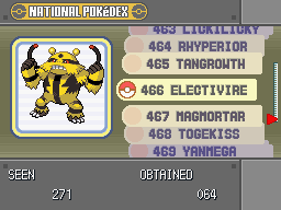 Pokémon Platinum - National Pokédex