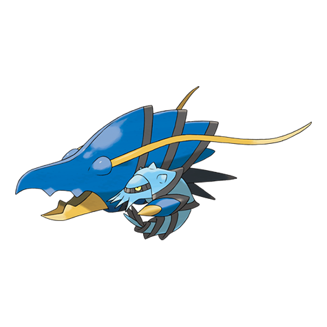 Mundo Pokémon - 693- Clawitzer. Tipo: água. Evolução: Estágio Final.  Histórico: Suas enormes garras lançar balas de canhão de água poderosos o  suficiente para perfurar cascos de petroleiros. Expelindo água pelo bico