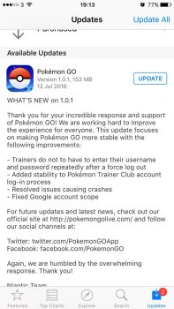 Pokemon Go iOS Update Causing Trainer Club Login Issues