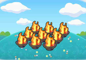 Nine flames
