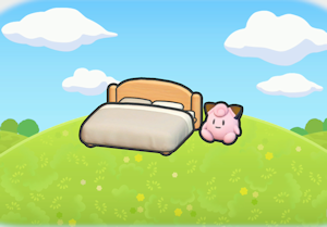 Bed with a plush