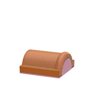 Pink Brick roof decoration
