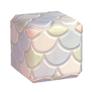 White Colorful fish-scale tiling