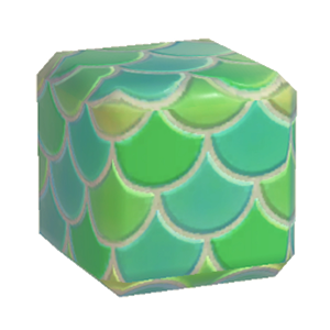 Green Colorful fish-scale tiling