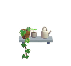 Gray Decorative plant shelf