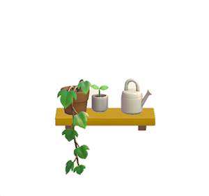 Yellow Decorative plant shelf
