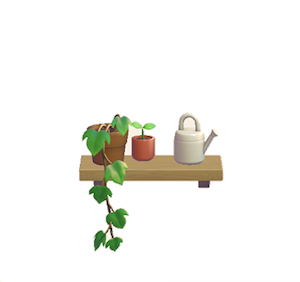 Red Decorative plant shelf