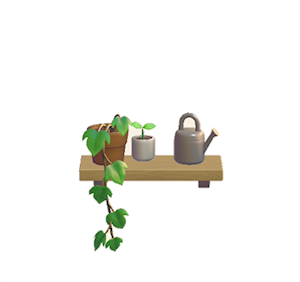 Black Decorative plant shelf