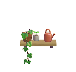 Red Decorative plant shelf