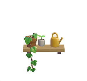 Yellow Decorative plant shelf