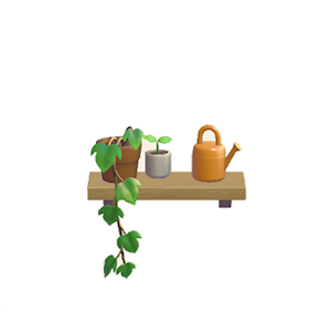 Orange Decorative plant shelf