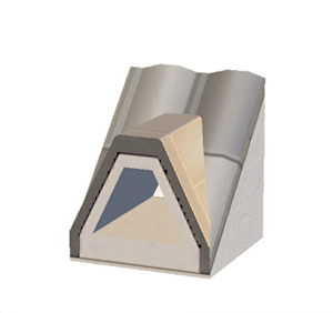 White Dormered brick roof