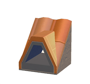 Black Dormered brick roof