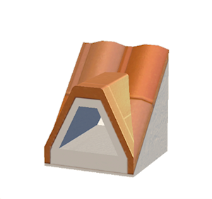 White Dormered brick roof